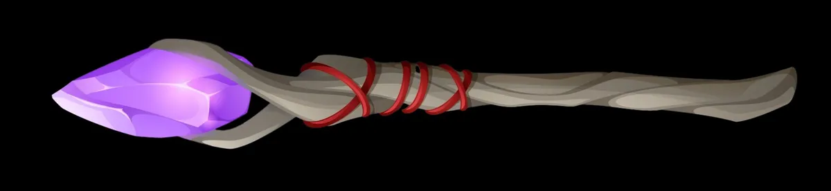 Lila ékköves varázspálca