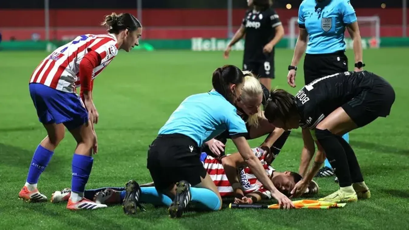 Összeesett a BL-meccsen, agysérüléssel szállították kórházba az Atlético Madrid focistáját