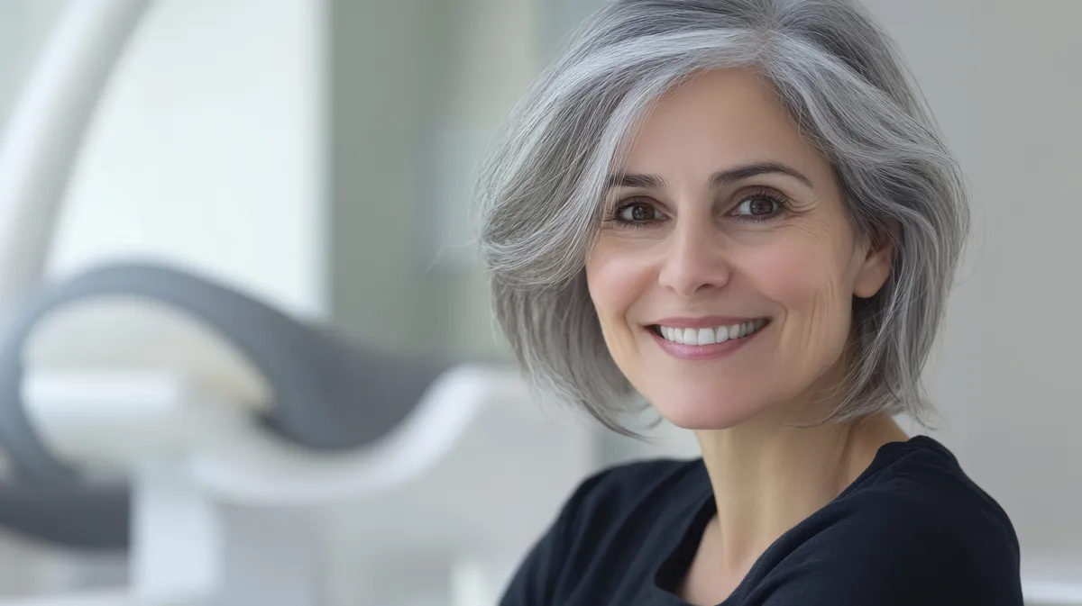 Bob frizura ősz hajhoz.