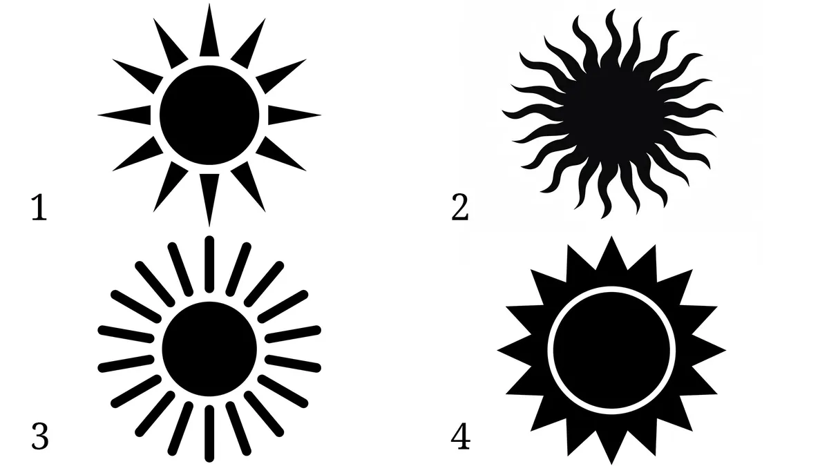 Személyiségtesztben szereplő nap szimbólumok