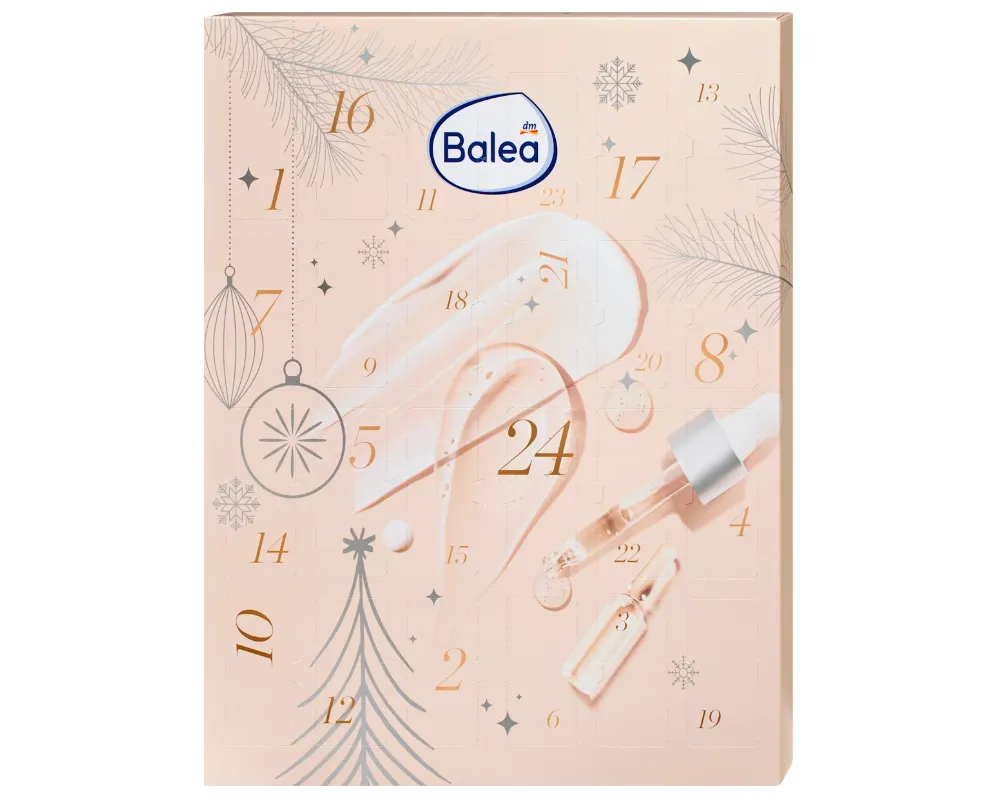 Balea adventi naptár arcápolási termékekkel.