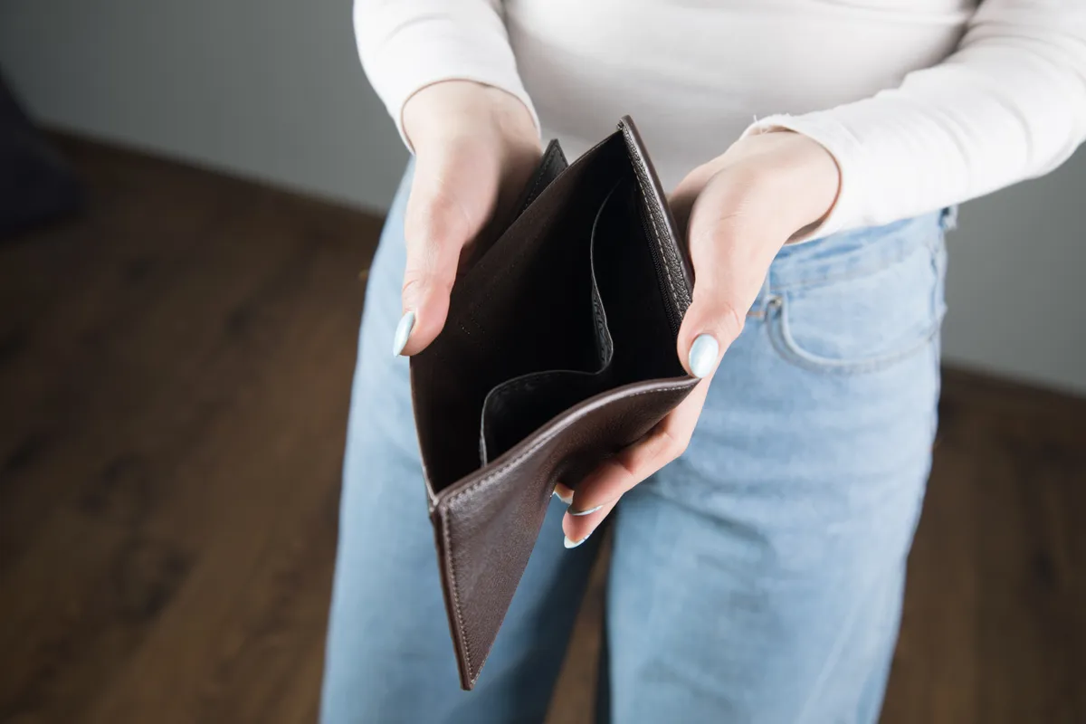 Üres pénztárca vásárlás után