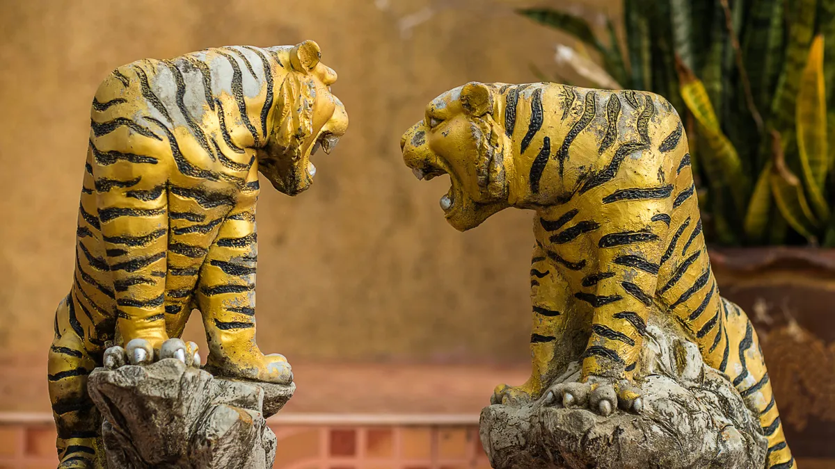 A feng shui szerint békétlenséget hozó tigris figurák