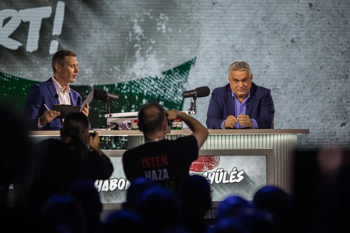 DPK Háborúellenes gyűlés, Győr, 2025. 11. 15. Váczi Gergő Orbán Viktor