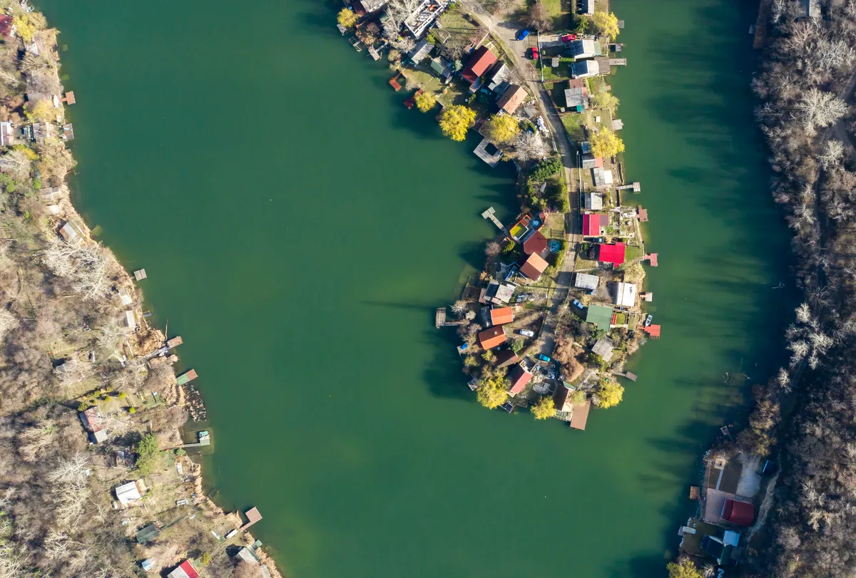 A Kavicsos-tó drónfelvételről