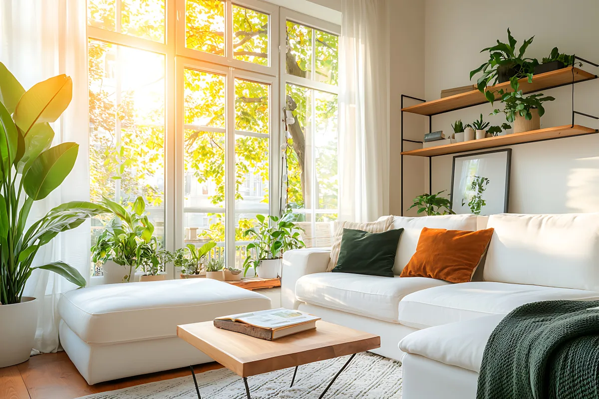 Egy feng shui szerint berendezett nappali.