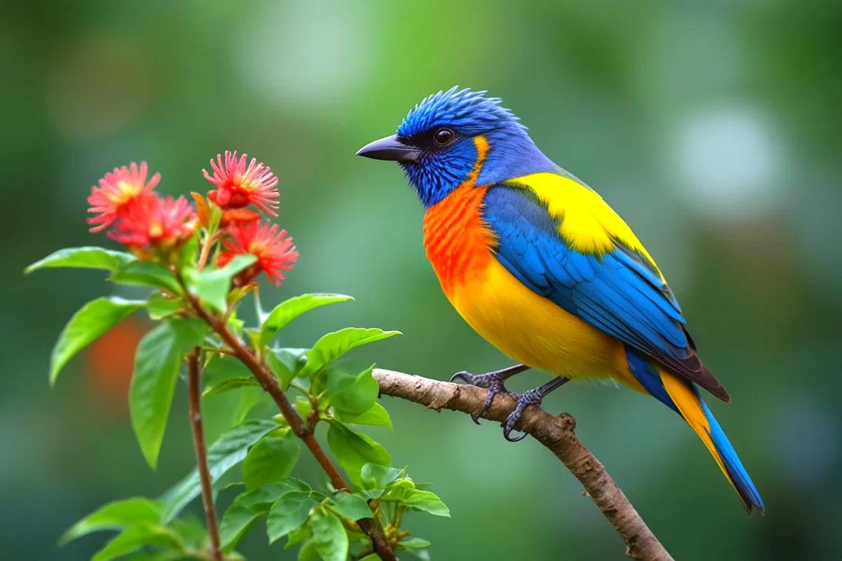 Színes madár az ágon ül a személyiségtesztben.