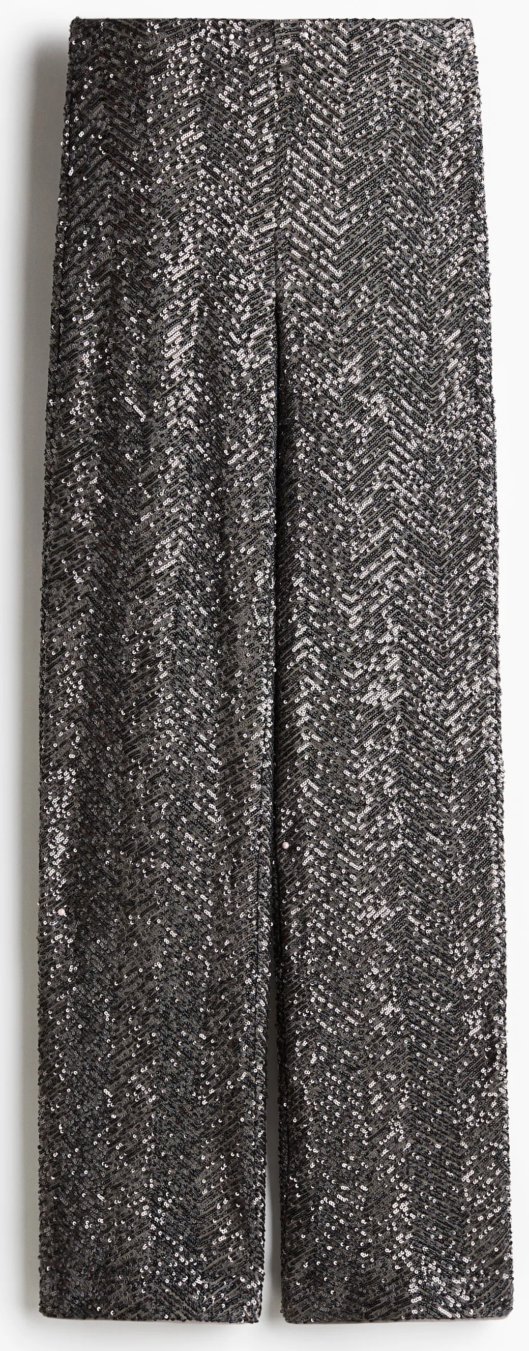 Karácsonyi divat: sötét ezüst flitteres nadrág.