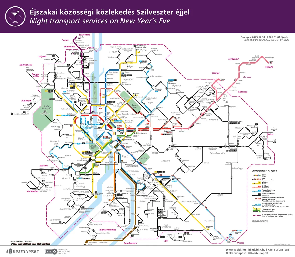 Év végi és újévi közlekedési rend a fővárosban