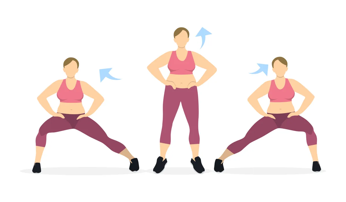 Belső combok edzése oldalsó kitöréssel.