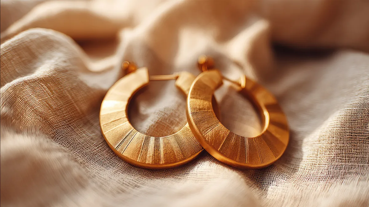 Arany színű, karika fülbevalótrend.