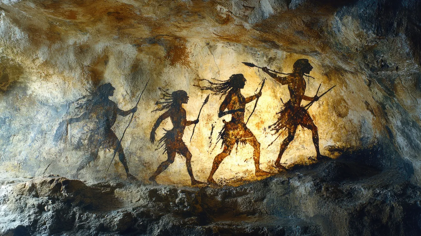 Személyiségtesztben szereplő kép ősi törzsek falfestményéről