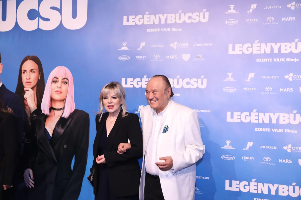 Legénybúcsú c. film díszbemutatója - a film szereplői és alkotói Korda György Balázs Klári