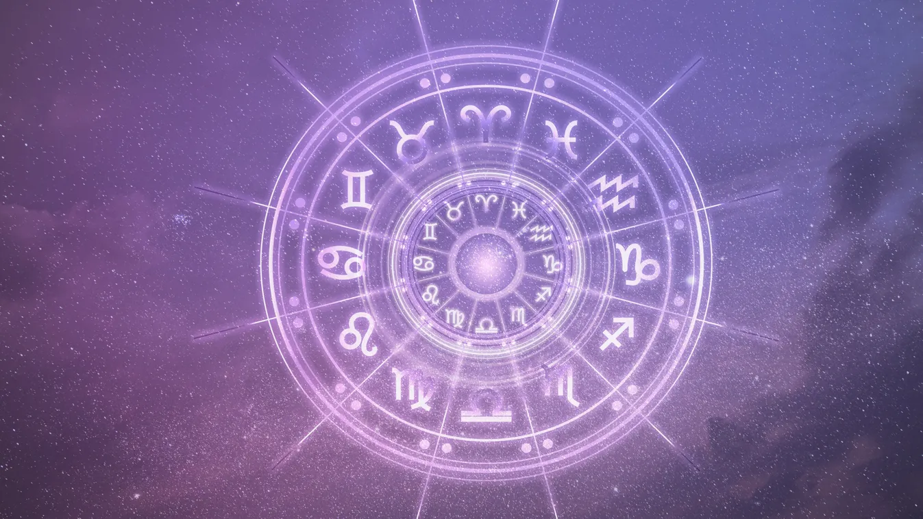 Horoszkóp kör a csillagjegyekkel.