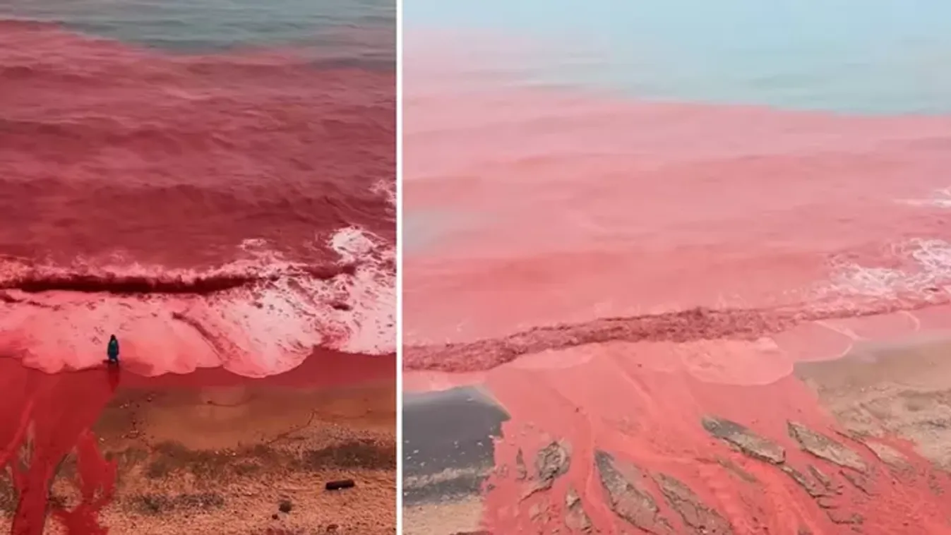 Közeleg a világvége? Vérvörössé változott a tenger – drámai videó