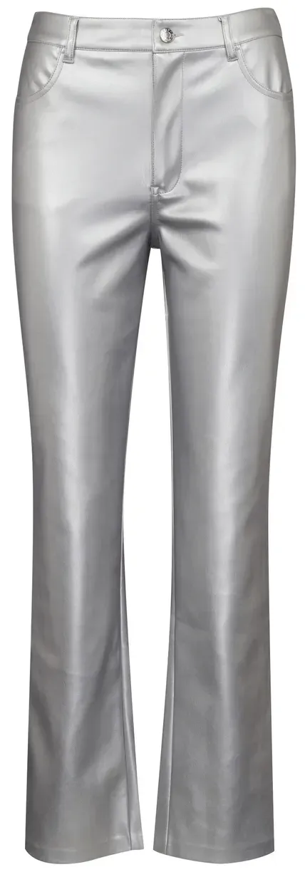 Karácsonyi divat: ezüst színű nadrág.