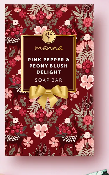 Karácsonyi ajándék: Rózsabors és pünkösdi rózsa karácsonyi kiadású szappan.