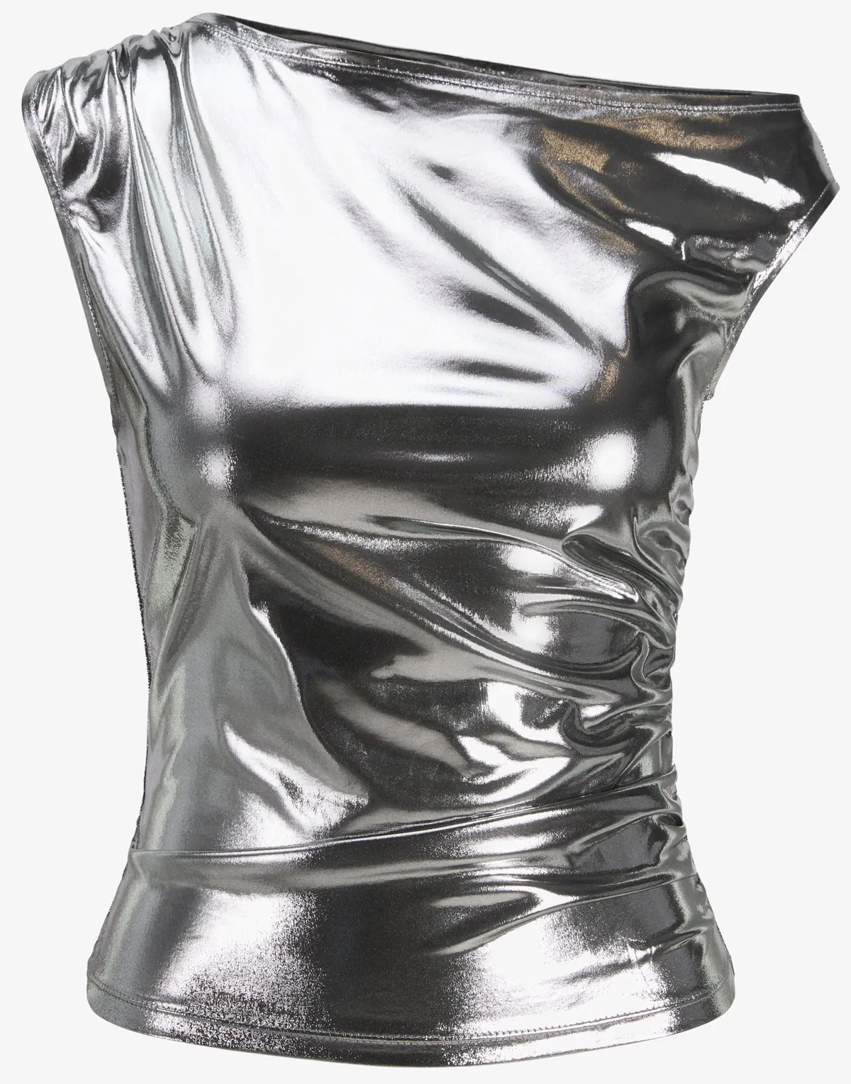 Karácsonyi divat: tükörfényű ezüst felső.