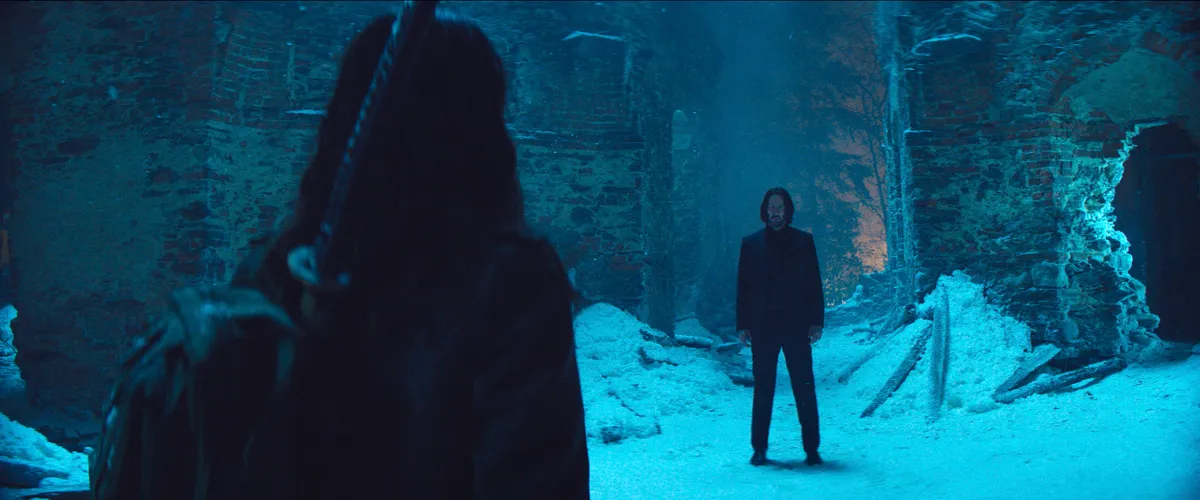 Keanu Reeves John Wick szerepében a Balerina című akciófilmben.