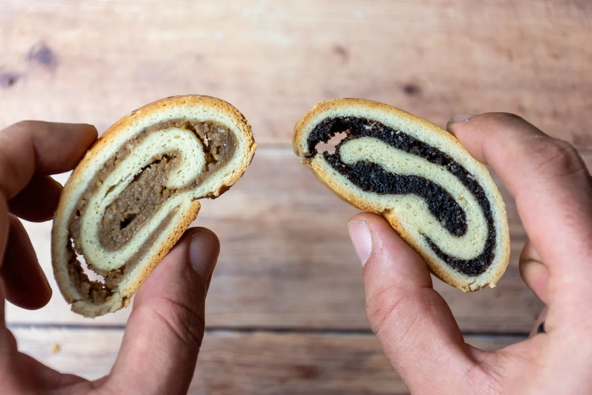 Diós és mákos bejgli szelet