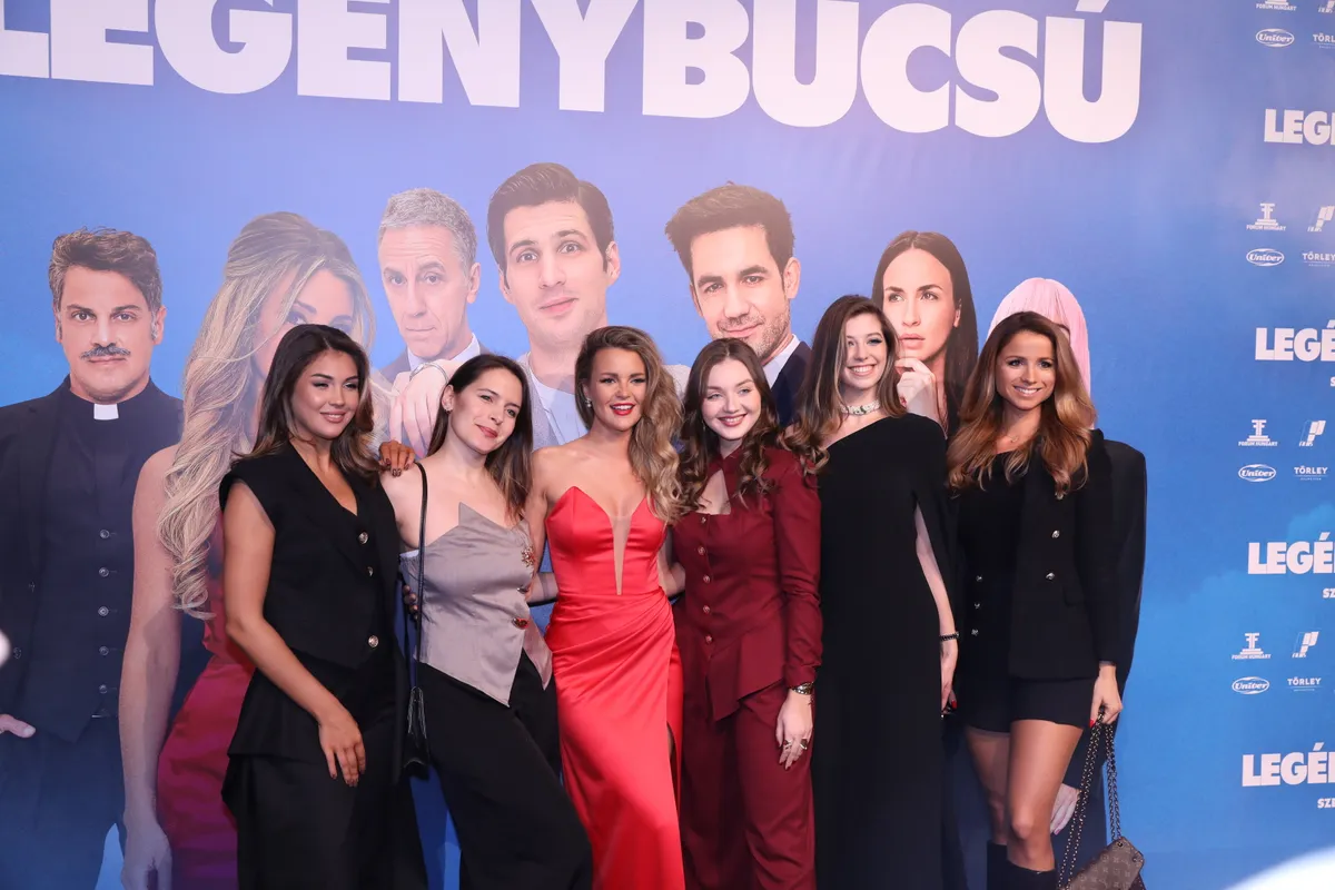 Legénybúcsú c. film díszbemutatója - a film szereplői és alkotói Kárpáti Rebeka