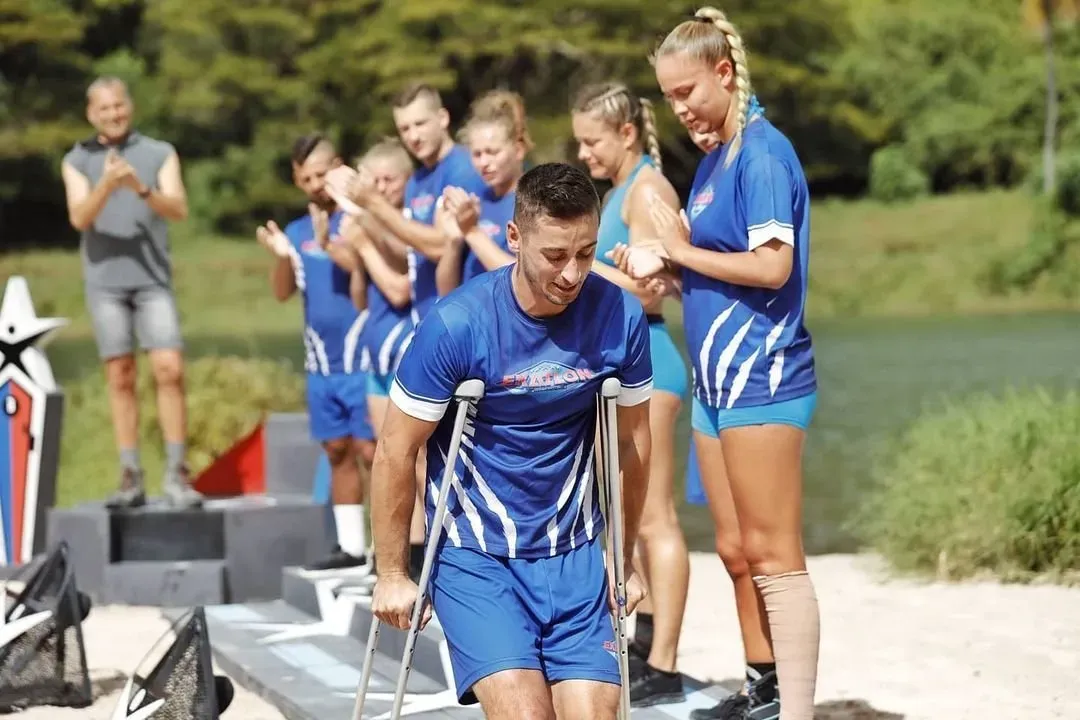 Nagy Dani az Exatlon harmadik évadában mnakóra támaszkodva távozott.