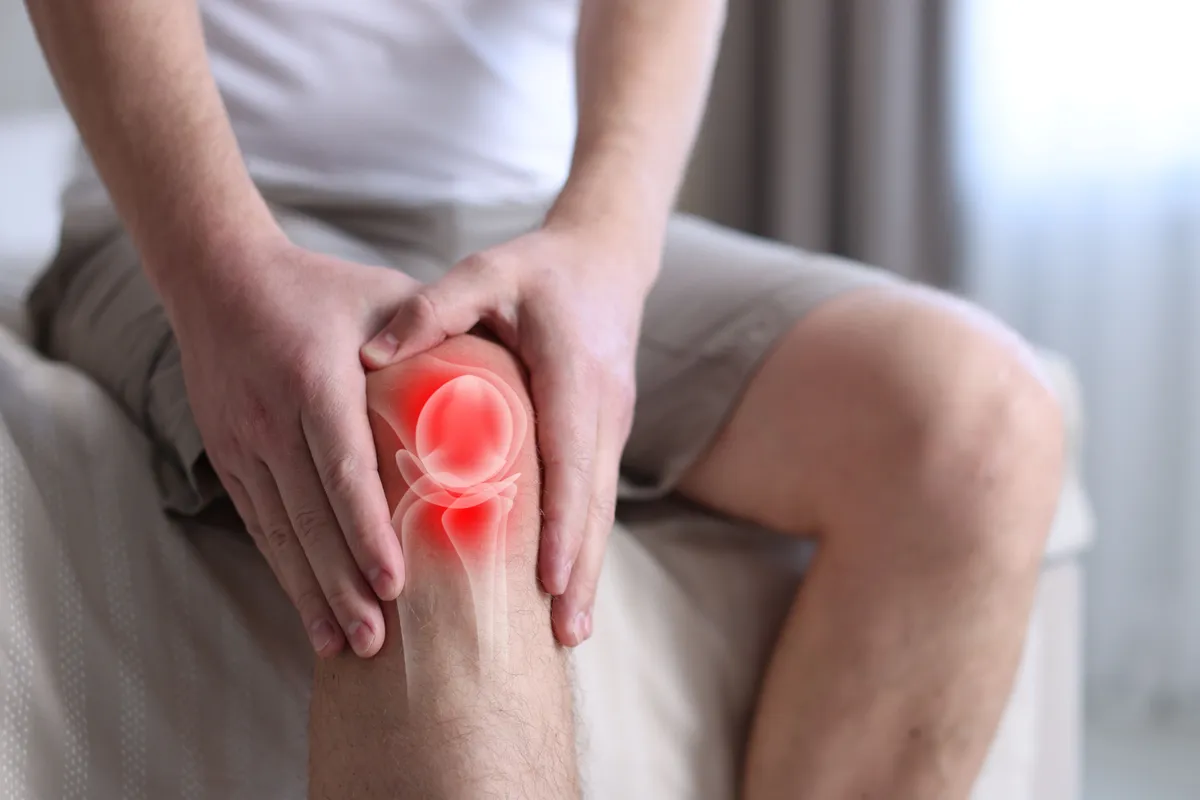 Porckopás illusztrációja a térdízület hialuronsavas feltöltése előtt