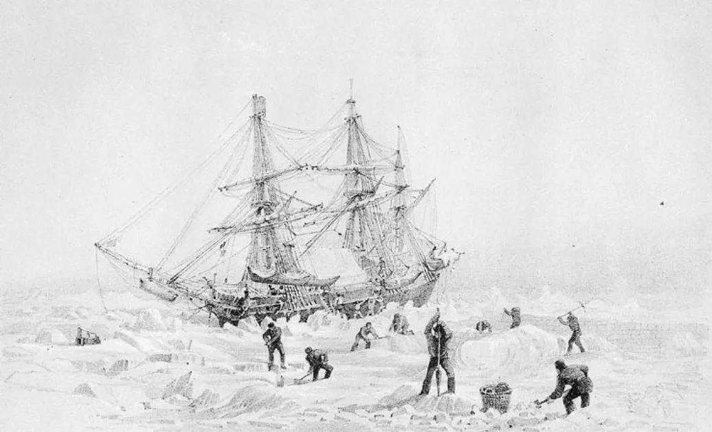 A jégbe fagyott HMS Terror.