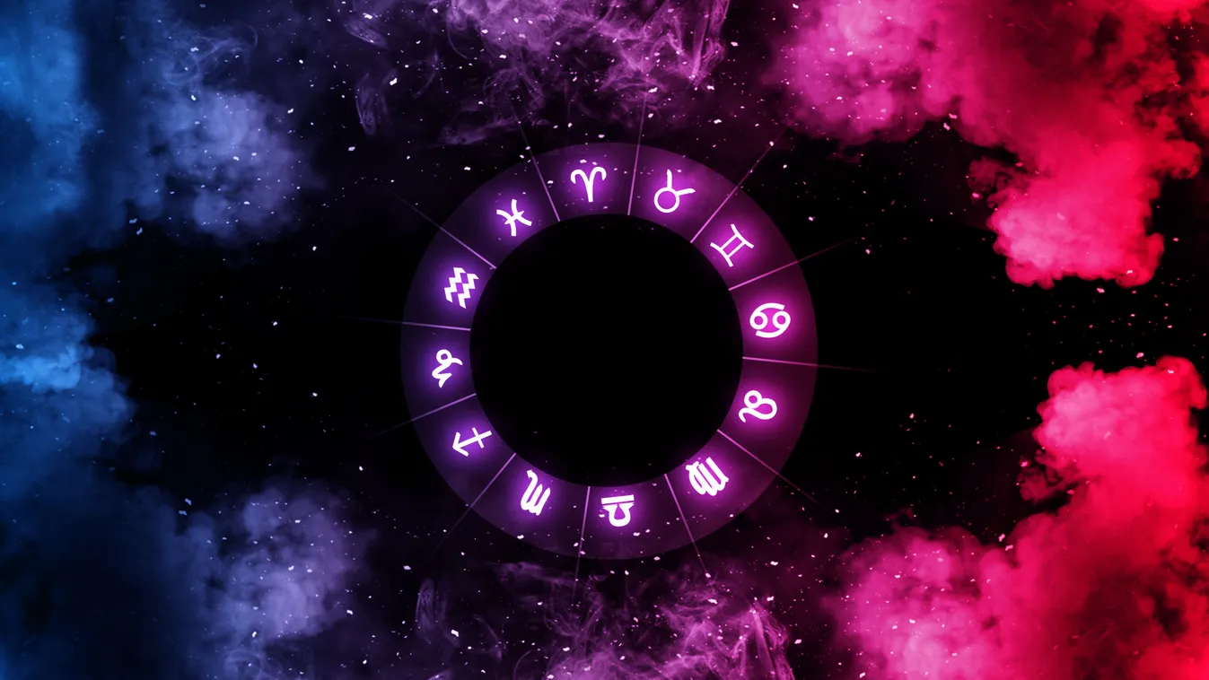 Horoszkóp, ami mutatja az állatövi jegyeket.