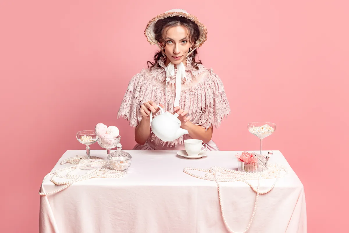 Retró teázó nő a személyiségtesztben.