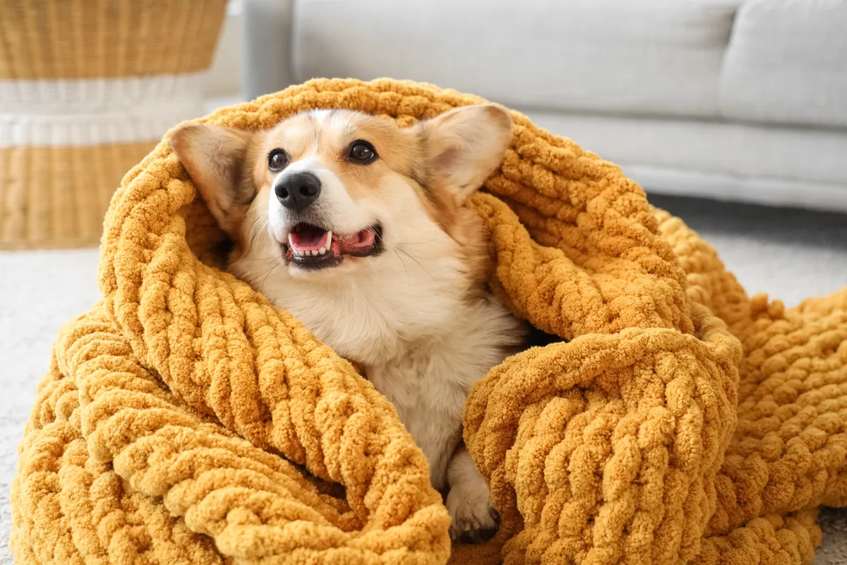 télen fázik a kutya, takaróval van betakarva