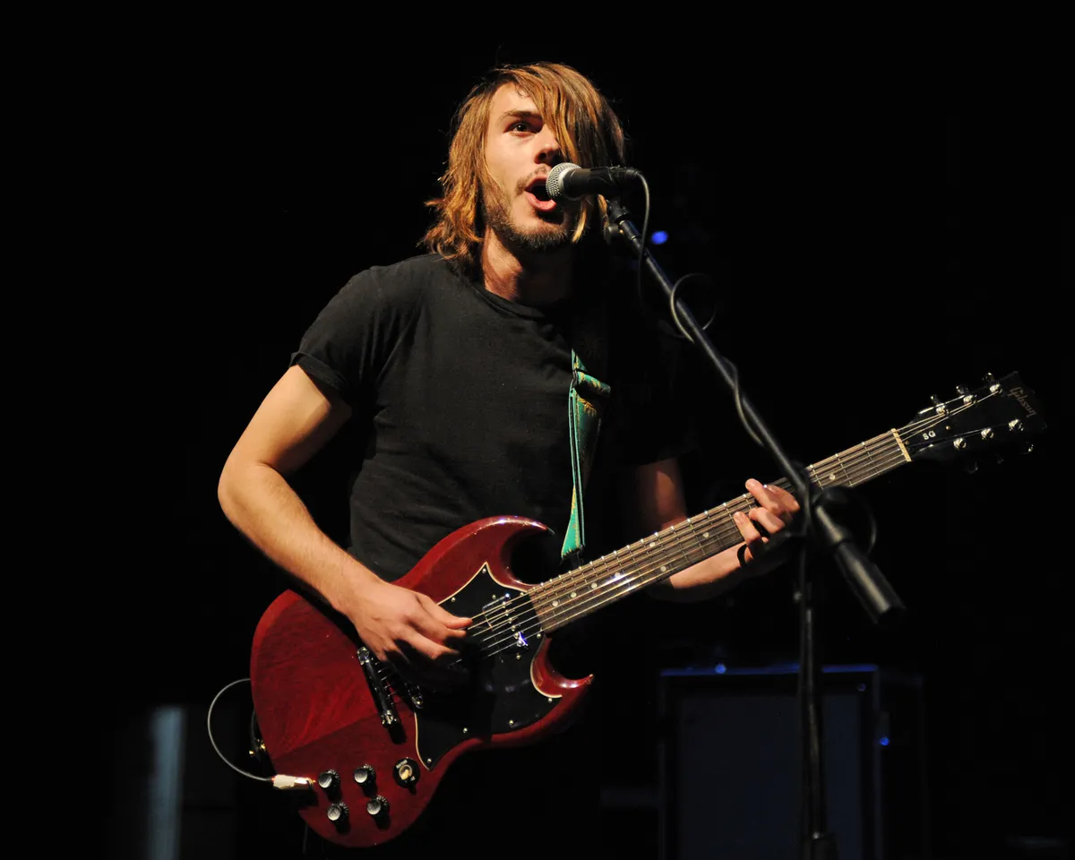 Robert Downey Jr. son Vocalist and guitarist Indio Downey of the band The Dose perform as the opening act for BUSH