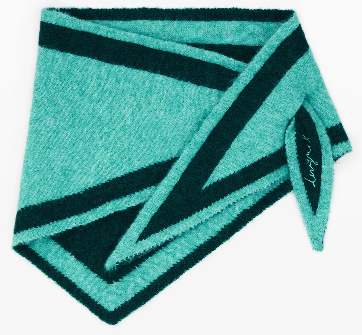 Téli kiegészítő: mentazöld kendő.