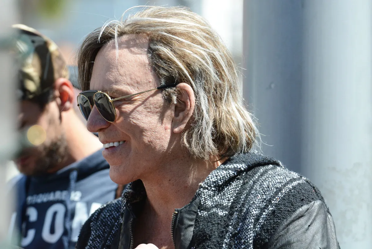 Mickey Rourke's Crazy Hairline Clashes With His Perfect French Manicure In Beverly Hills!