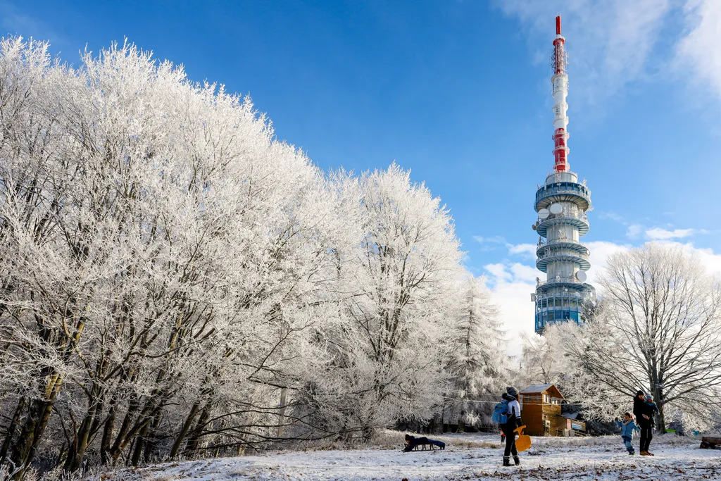 Kékestető, hó havazás, újév