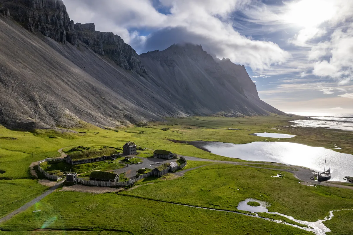 Viking falu másolata Izlandon.