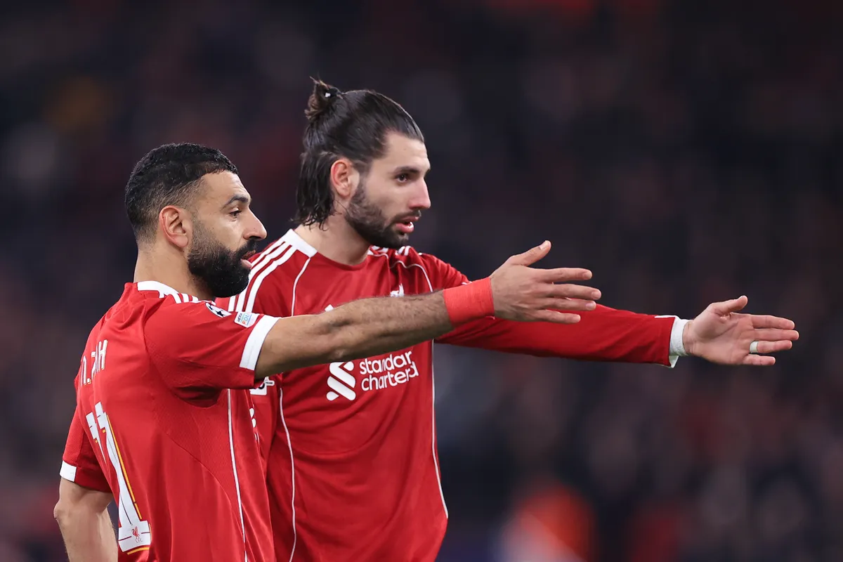 Szoboszlai Dominik (jobbra) a BL-nyolcaddöntőben akár Mohamed Szalah rekordját is túlszárnyalhatja egy újabb góllal vagy gólpasszal