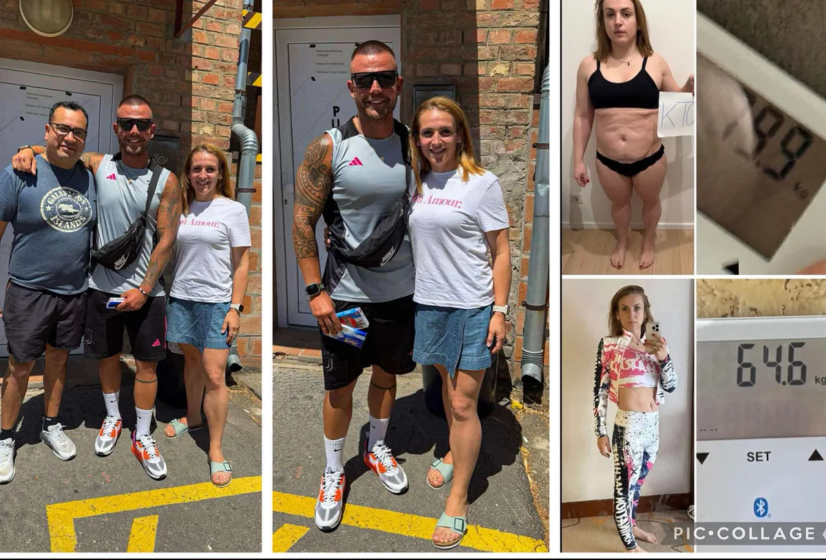 Korsch Erik fotókon pózol kliebnseivel a fogyásuk után.