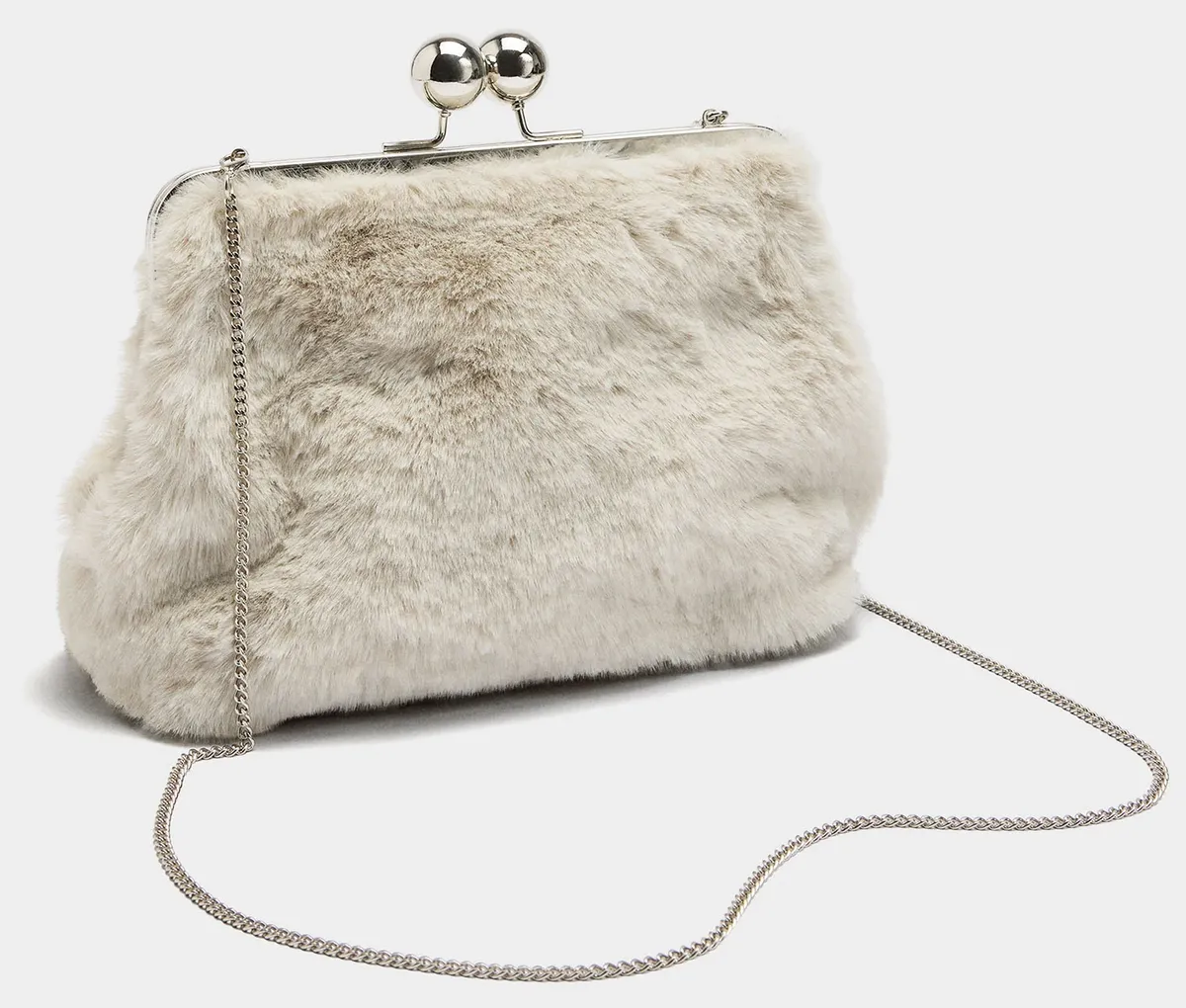 Cloud Dancer: fehér műszőrme táska.