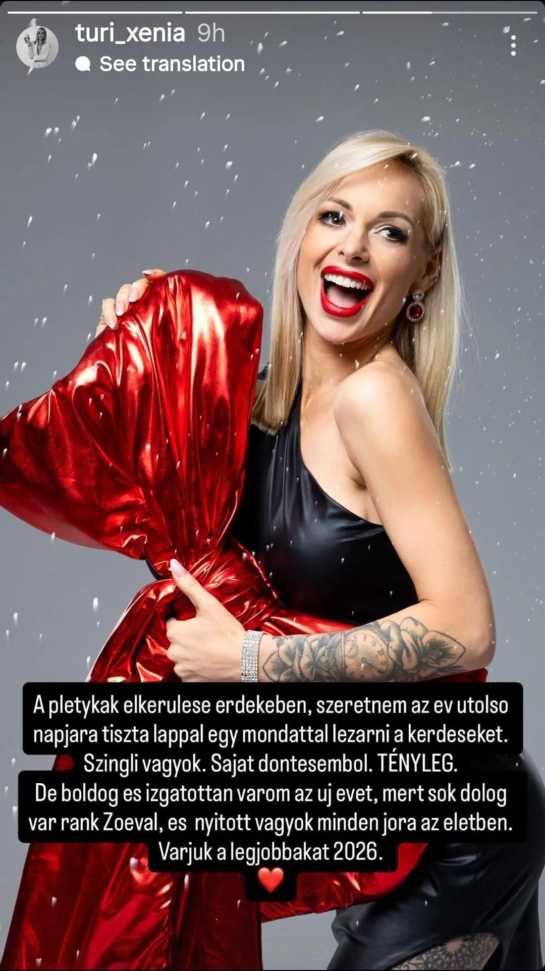 Turi Xénia szakításáról írt