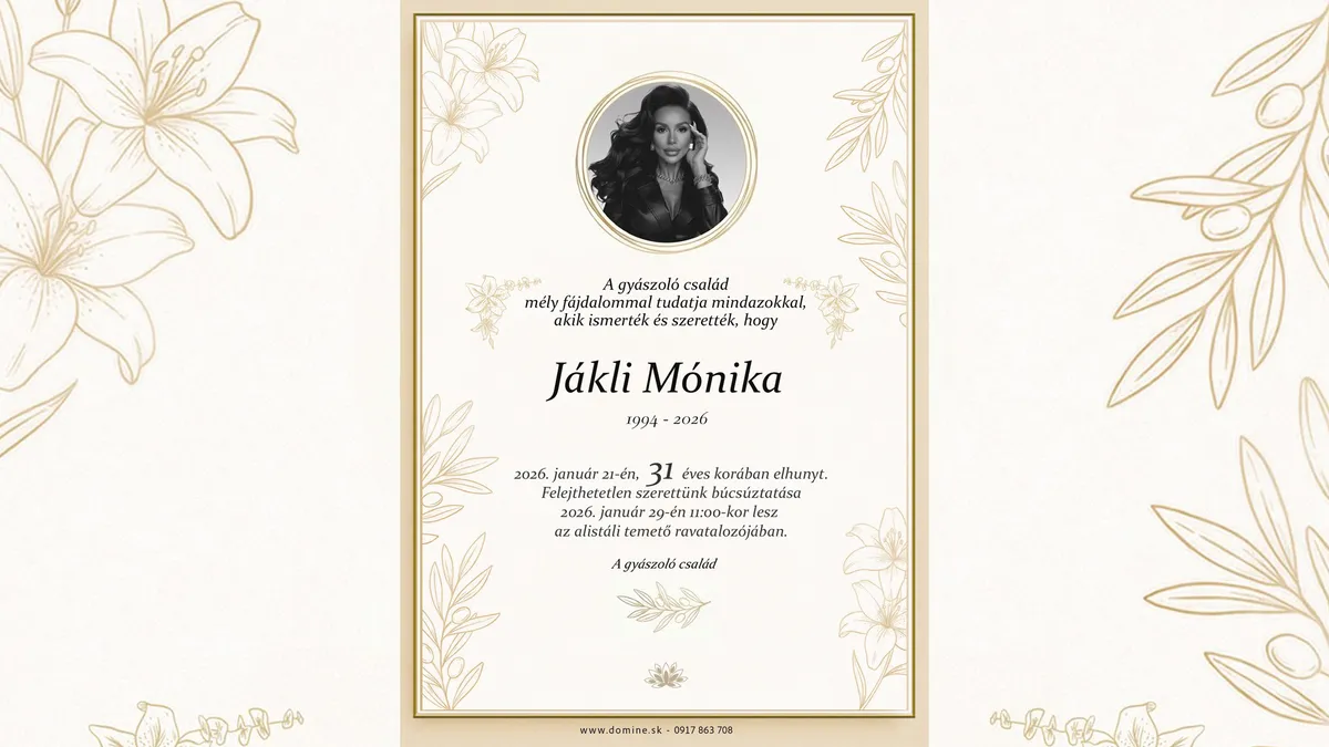 Jákli Mónika temetés meghívó.