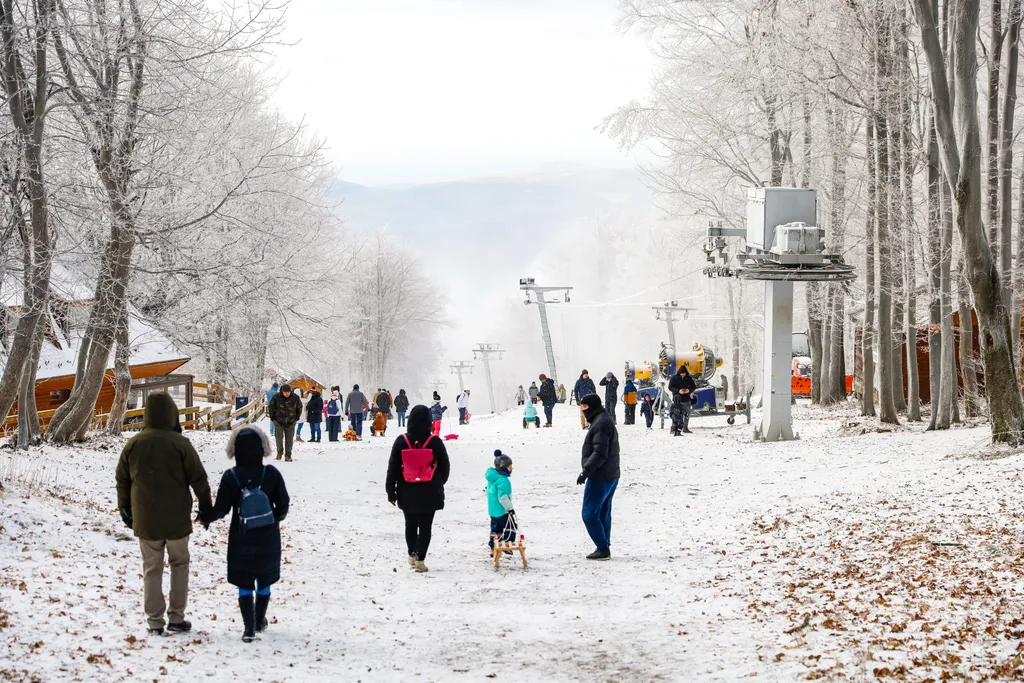 Kékestető, hó havazás, újév