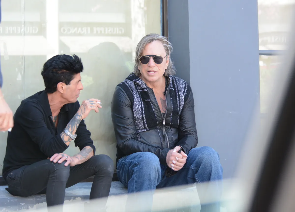 Mickey Rourke's Crazy Hairline Clashes With His Perfect French Manicure In Beverly Hills!