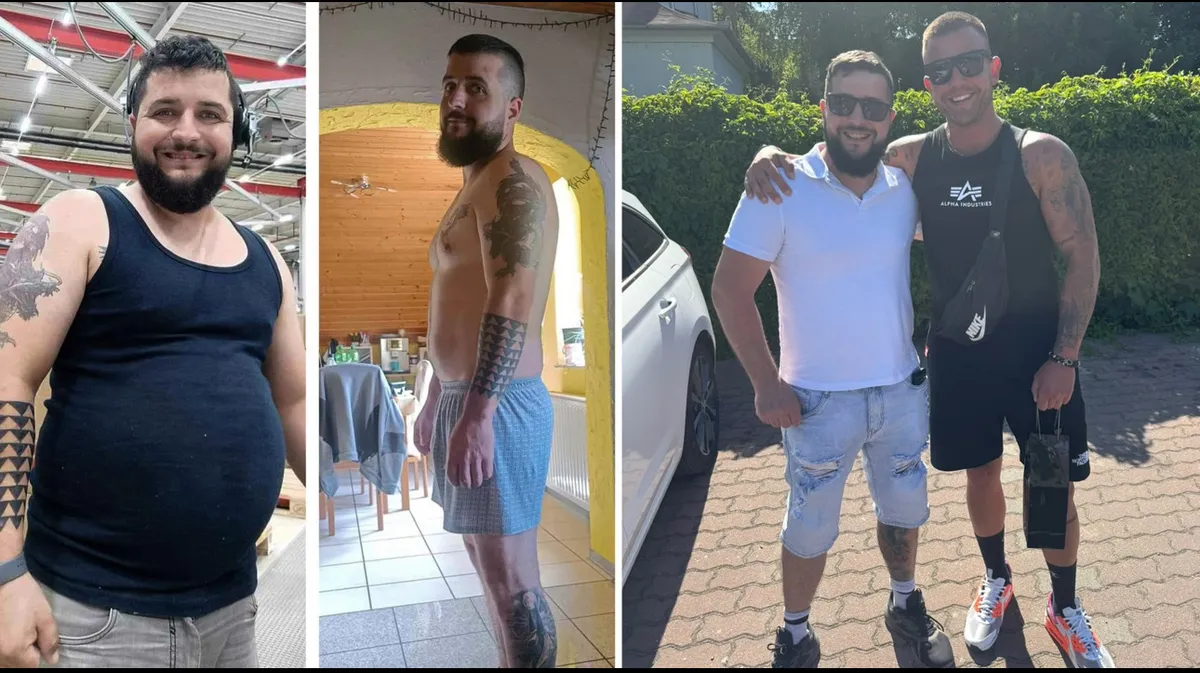 Férfi fogyás előtt és után.