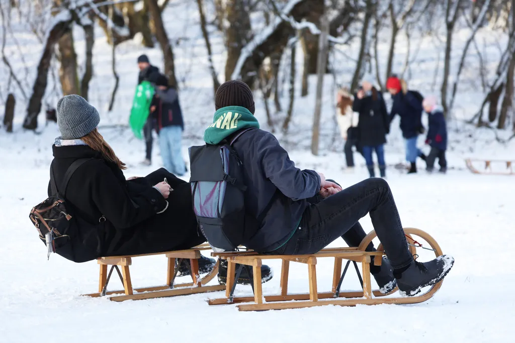 Normafa, hó havazás