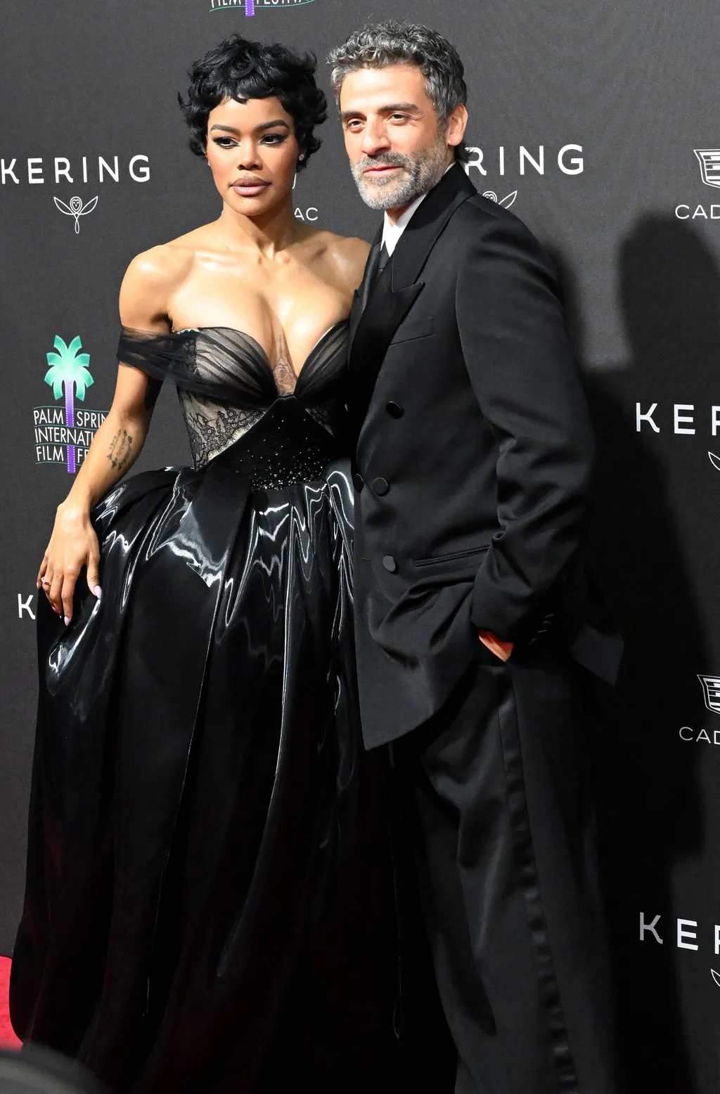 Actress Teyana Taylor and actor Oscar Isaac attend the 37th Annual Palm Springs International Film Festival Awards held at the Palm Springs Convention Center.