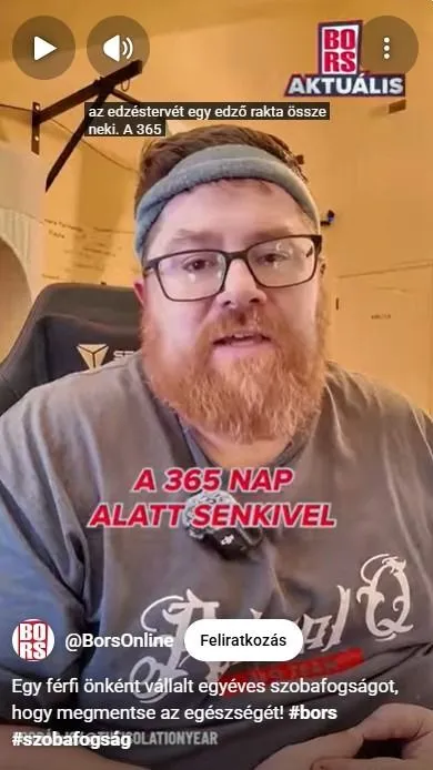 Egy férfi önként vállalt egyéves szobafogságot, hogy megmentse az egészségét!