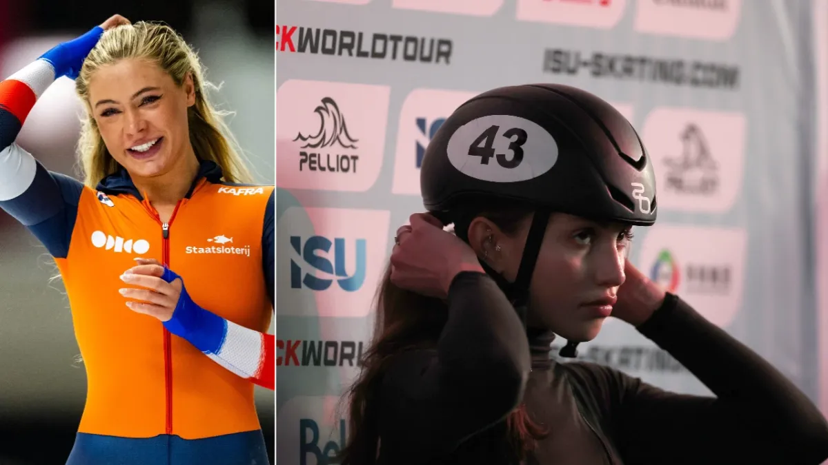 Jutta Leerdam (balra) és a magyar Somodi Maja (jobbra) is bekerült a téli olimpia legszebb sportolói közé