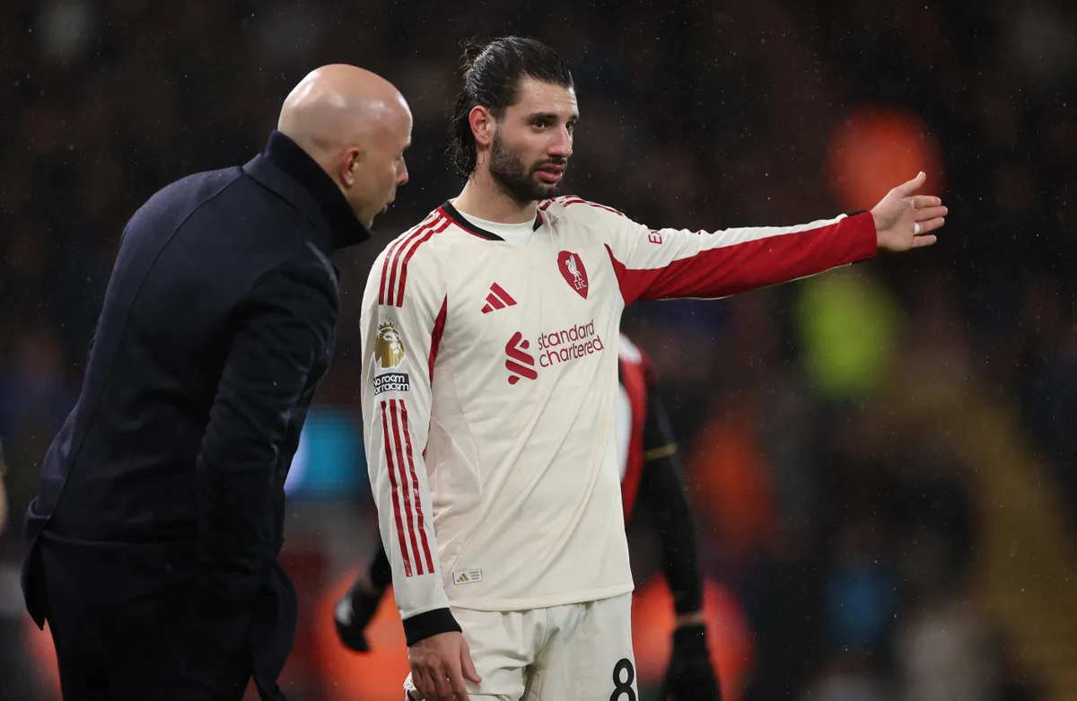 Nottingham-Liverpool: Szoboszlai Dominik (jobbra) és Arne Slot