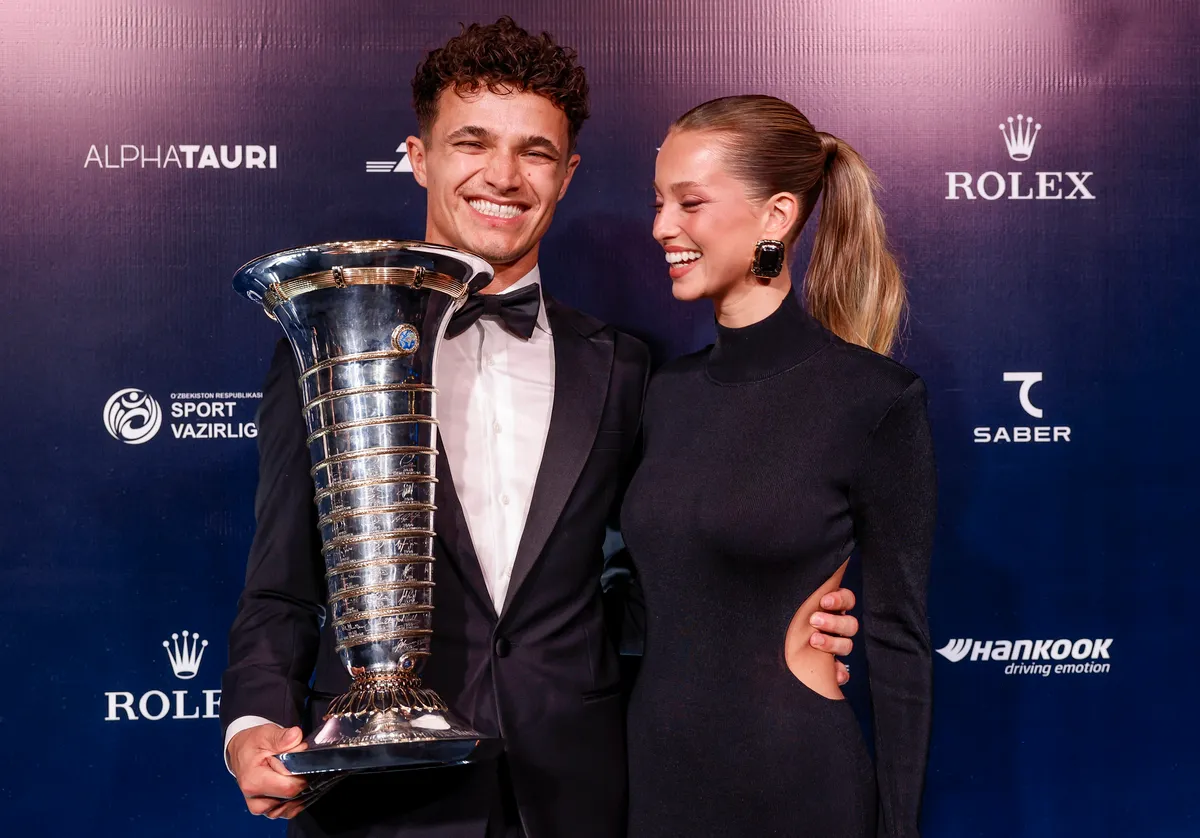 Margarida Corceiro színésznő és Lando Norris autóversenyző